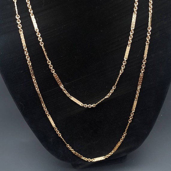 Vintage Monet Gold Tone Long Chain Necklace Costu… - image 3