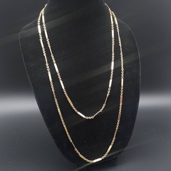 Vintage Monet Gold Tone Long Chain Necklace Costu… - image 8