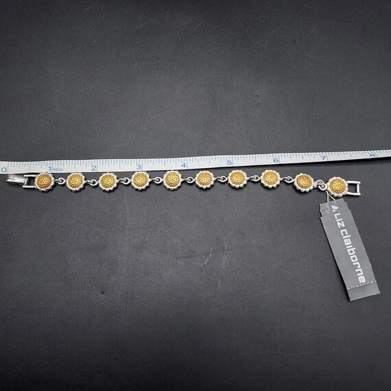 Vintage Liz Claiborne Sunflower Link Bracelet Sil… - image 9