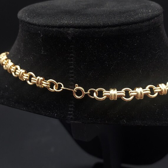 Trifari Gold Tone Chain Link Necklace Vintage Sig… - image 4