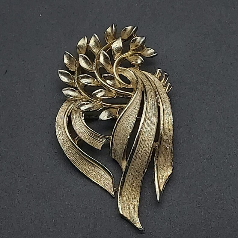 Broche Vintage Strass Signée AF PARIS - Bijou Fantaisie Costume Jewelry - Occasion