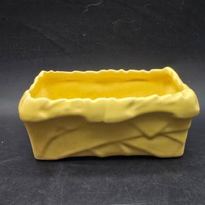 McCoy Yellow Ivy Strap Rectangle Planter Vintage USA Pottery Ceramic