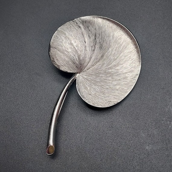 Pastelli Signed Silver Tone Leaf Brooch Lily Pad V