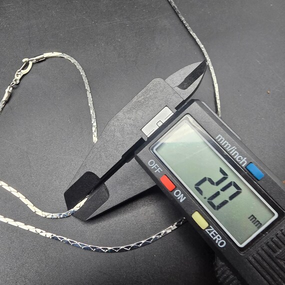 Silver Tone Flat Thin Chain Necklace Bracelet Set… - image 5