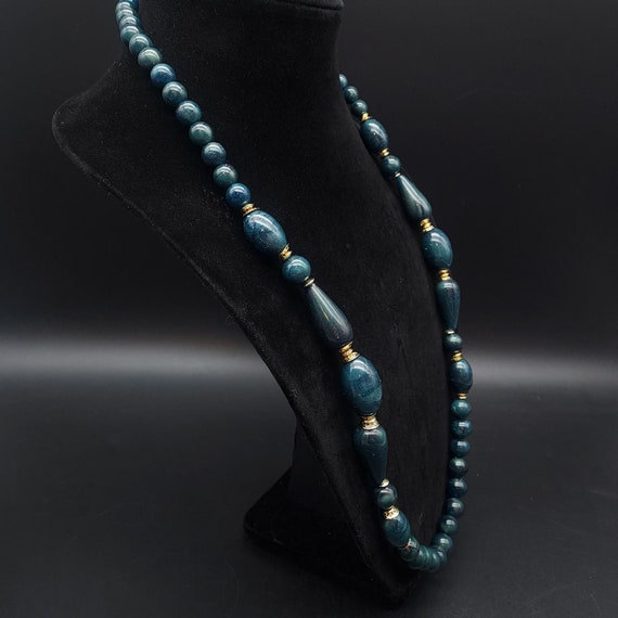 Lady Remington Deep Teal Green Beaded Necklace Vi… - image 6