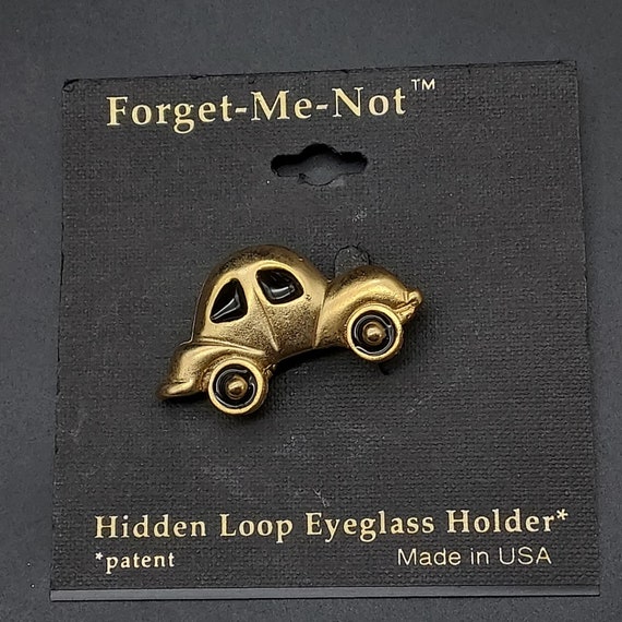 Gold Tone Beetle Car Brooch Automobile Theme Vint… - image 1