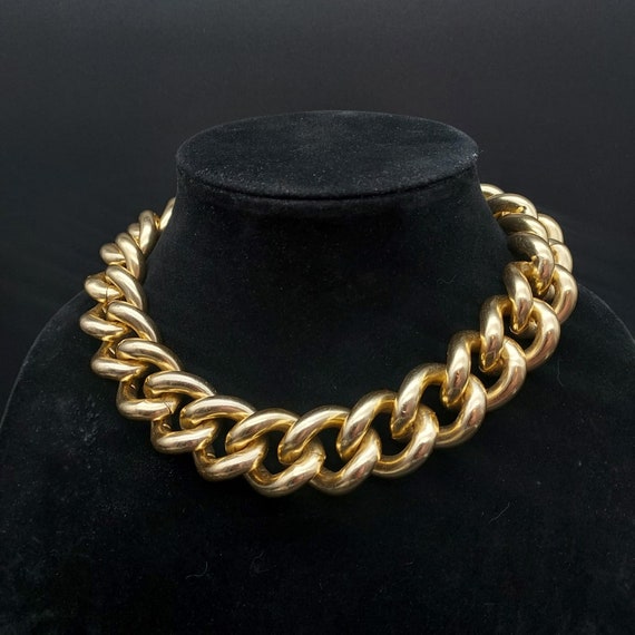 Erwin Pearl Chunky Gold Tone Chain Link Necklace … - image 7