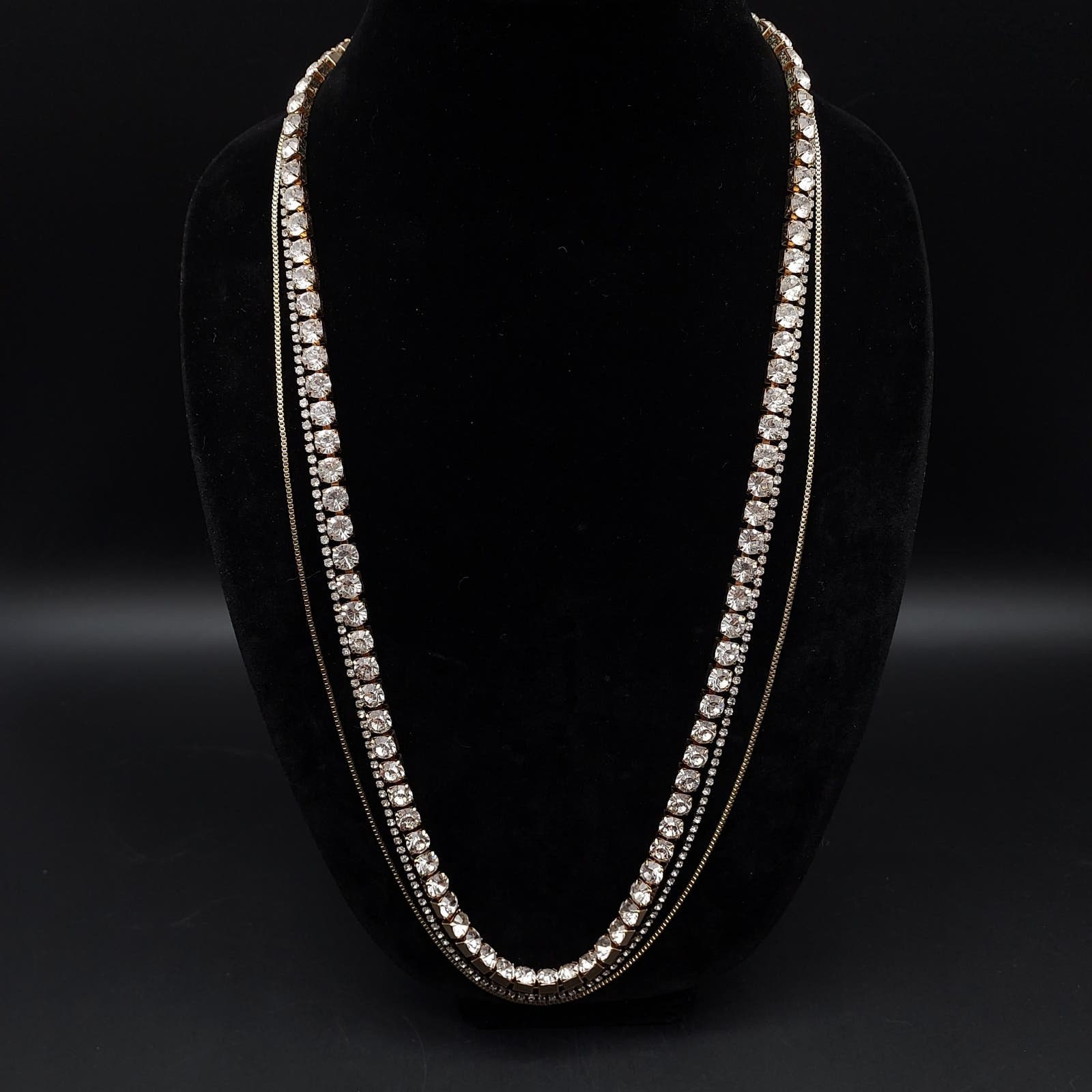 Paula Abdul Rhinestone Layered Necklace Fashion Jewelry - Etsy