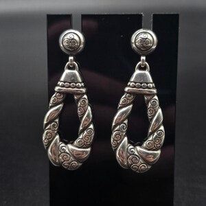 Brighton Bijoux Silver Tone Swirl Tear Drop Earrings Pierced Post image 8