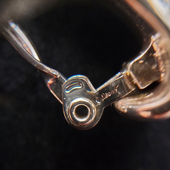 Monet Silver Tone Half Hoop Chunky Clip On Earrin… - image 5