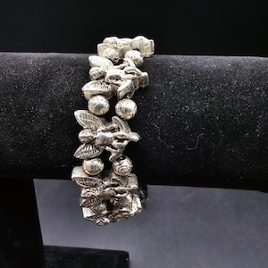 Fairy Angel Slide Charm Bracelet Silver Tone Whimsical Vintage Jewelry