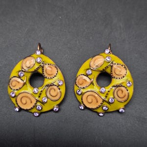 Boucles D'oreilles Clips Dorées Avec Perles Signées Taratata - Occasion, Style Clip-on