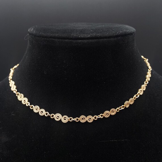 Vendome Gold Tone Spiral Link Necklace Signed VIn… - image 2
