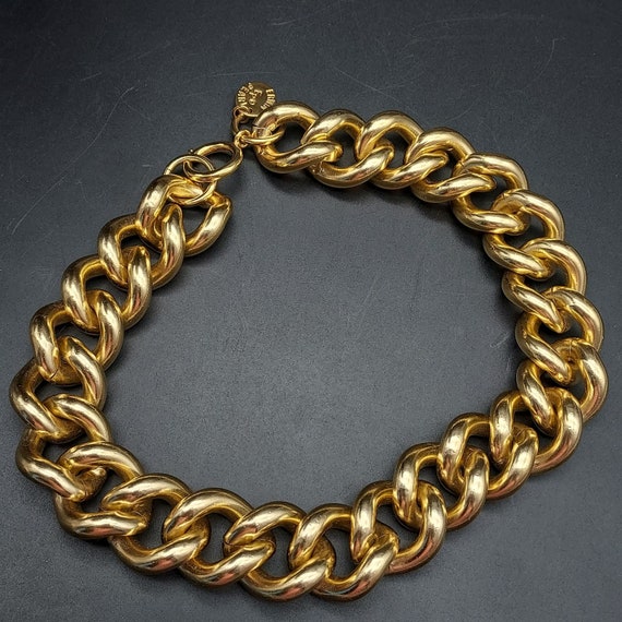 Erwin Pearl Chunky Gold Tone Chain Link Necklace … - image 3