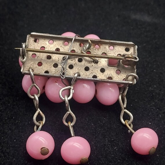 Miriam Haskell Brooch Early 1940s Unsigned Pink B… - image 9