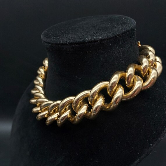 Erwin Pearl Chunky Gold Tone Chain Link Necklace … - image 9