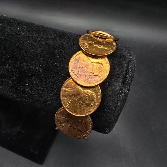 Penny Coin Cuff Bracelet Vintage Currency Jewelry