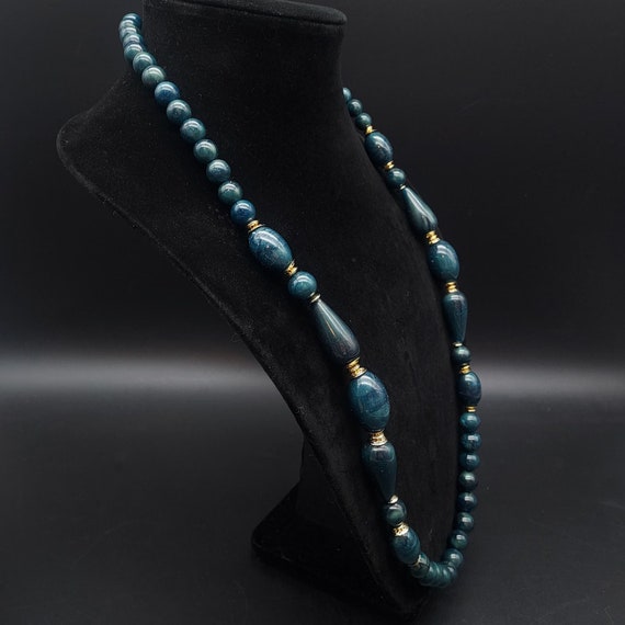 Lady Remington Deep Teal Green Beaded Necklace Vi… - image 9