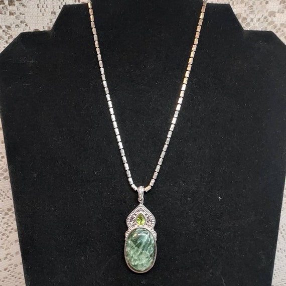 Karis Green Seraphinite Gemstone Necklace - image 10