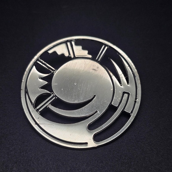MMA TBA Abstract Silver Tone Brooch TBA 1994 Vintage