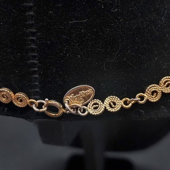 Vendome Gold Tone Spiral Link Necklace Signed VIn… - image 8