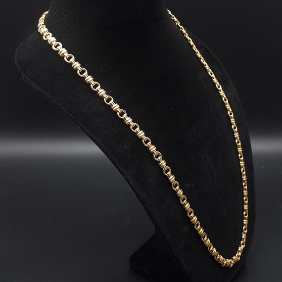 Trifari Gold Tone Chain Link Necklace Vintage Sig… - image 9
