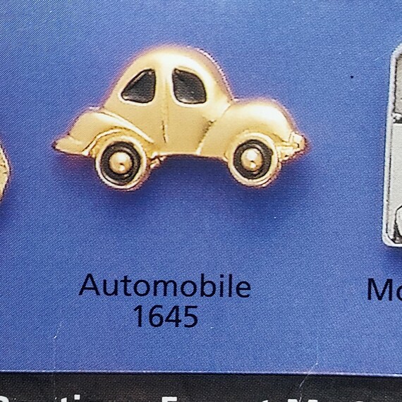 Gold Tone Beetle Car Brooch Automobile Theme Vint… - image 7