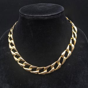 Vintage 1980s Gold Tone Chain Link Necklace Costume Jewelry