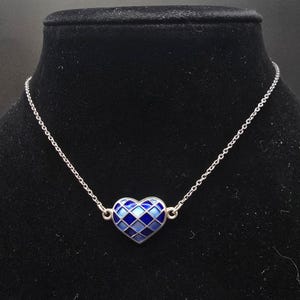 David Anderson Sterling Silver Blue Heart Necklace D-A Norway 925