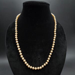 Monet Pink Faux Pearl Necklace Gold Tone Clasp Vintage Costume Jewelry