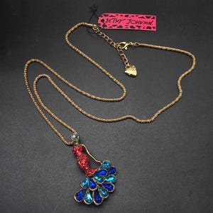 Betsey Johnson Dancing Lady Rhinestone Pendant Necklace