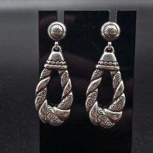 Brighton Bijoux Silver Tone Swirl Tear Drop Earrings Pierced Post image 7