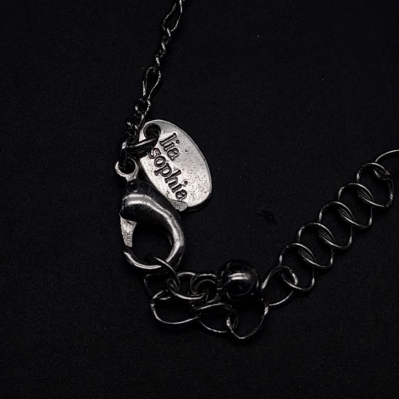 Lia Sophia Rhinestone Infinity Symbol Necklace Silver Tone 