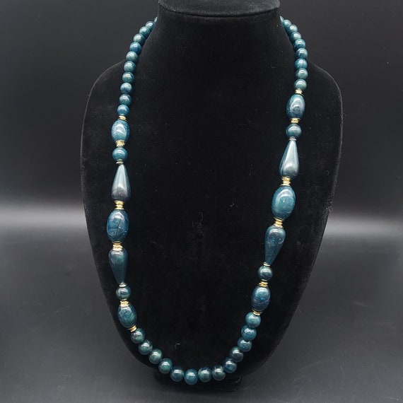 Lady Remington Deep Teal Green Beaded Necklace Vi… - image 5
