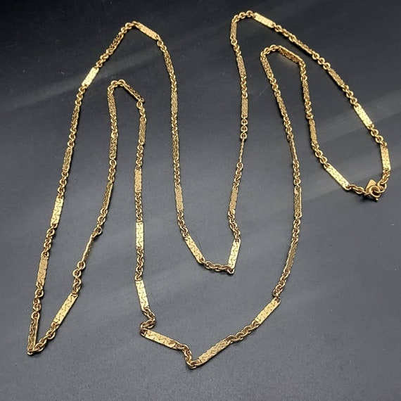 Vintage Monet Gold Tone Long Chain Necklace Costu… - image 2