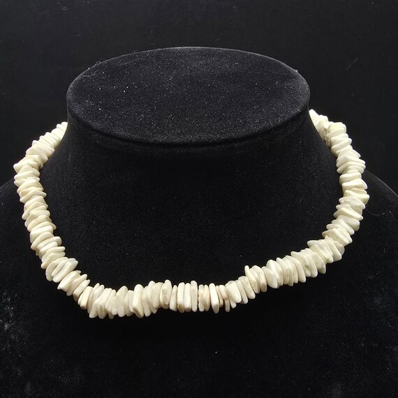 White Shell Chip Necklace Puka Shell Hawaiian Lua… - image 7