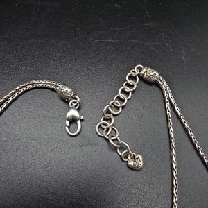 Brighton Silver Tone Swirl Pendant Necklace Double Chain image 4