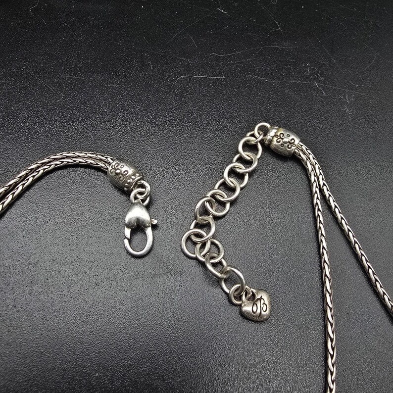 Brighton Silver Tone Swirl Pendant Necklace Double Chain image 4