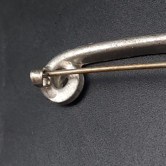 Rhinestone C-Clasp Brooch Safety Pin Shape Vintag… - image 4