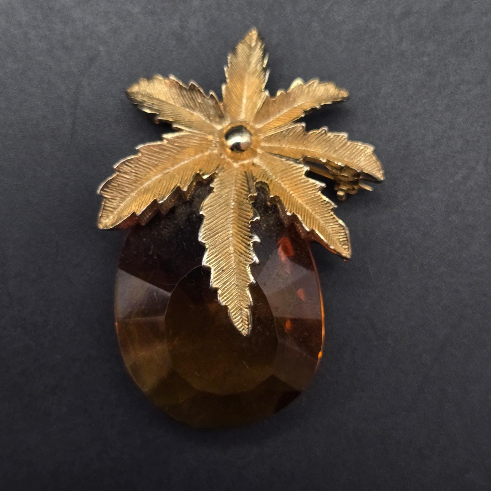 Vintage Autumn Haze Sarah Coventry Ruby/Gold color Floral Brooch Vintage Sarah Coventry Autumn Haze Brooch and or Pendant  main image 4