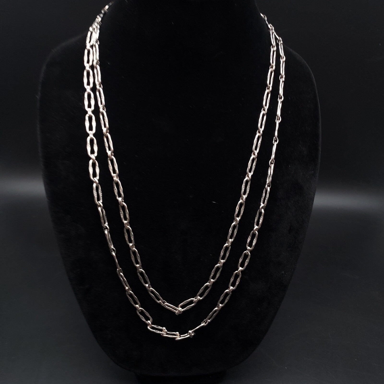【R&B】Monet Monet Silver Tone Rope & Ball Chain Necklace 54-inches JB131