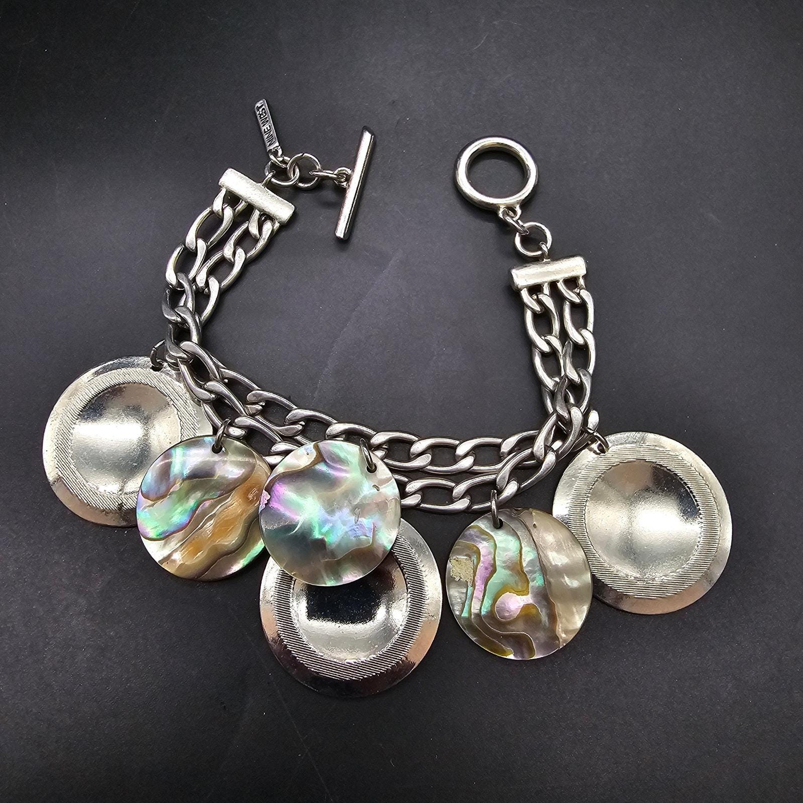 NINE WEST Bracciale Elasticizzato Donna - Rondel Color Argento Con Cristalli - Gioiello In Scatola Regalo - 2