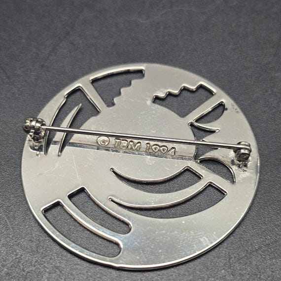 MMA TBA Abstract Silver Tone Brooch TBA 1994 Vintage View 6