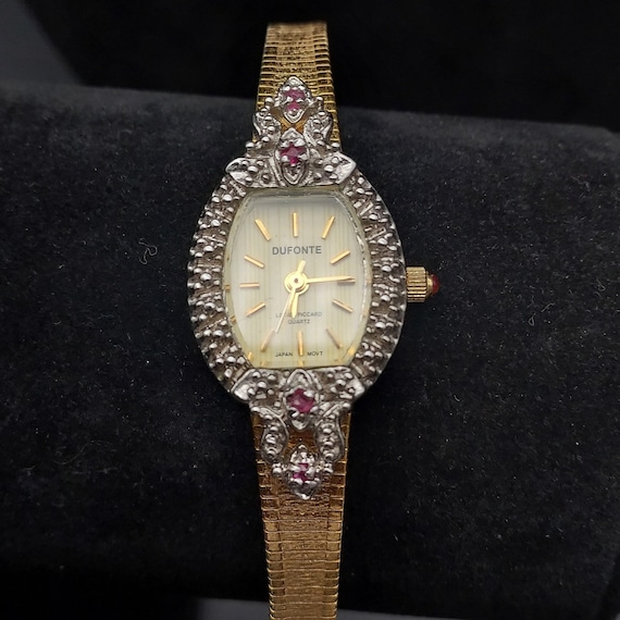 Vintage Dufonte Lucien Piccard Watch Genuine Ruby 