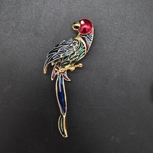 Colorful Enamel Bird Parrot Brooch Costume Jewelry Vintage Animal Jewelry