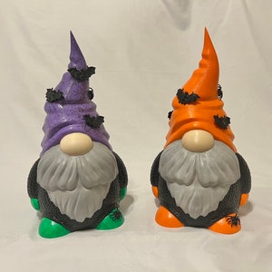 Hand Painted   Halloween Themed Gnome   3D Printed