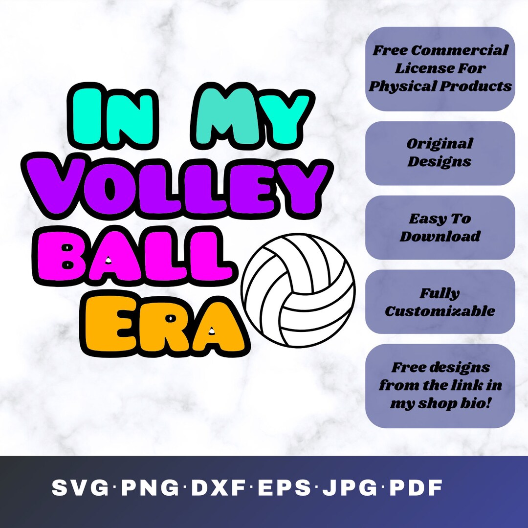 In My Volleyball Era Svg Volleyball Svg Volleyball Png - Etsy