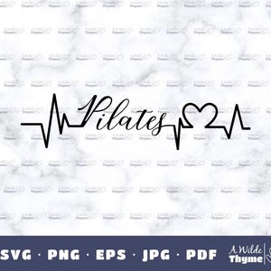 Pilates Heart Beat Love Svg Png Pilates Student Instructeur DIY Shirt Cadeau Fitness Oefening Workout Png Svg