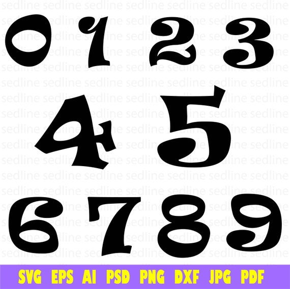 Number SVG Vector Clip Art Cut Files for Cricut Silhouette - Etsy