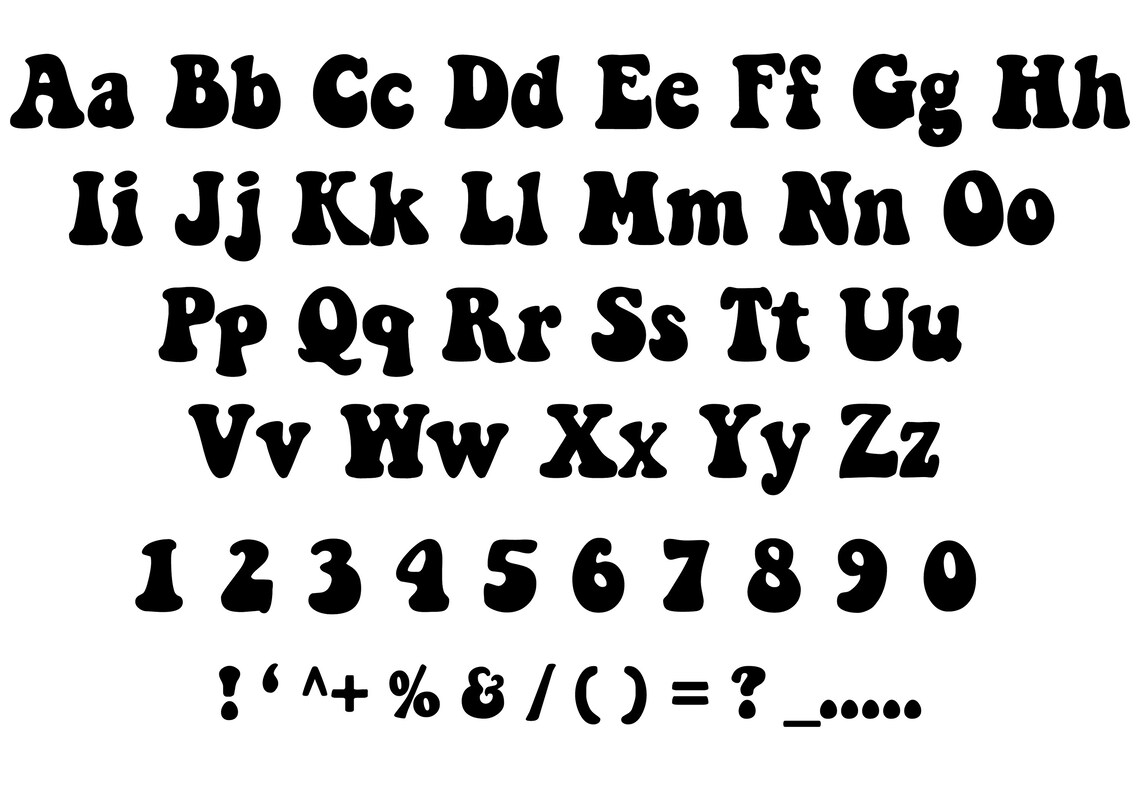 Groovy Font SVG, Retro Font Svg, Groovy Alphabet Svg, Groovy Clipart